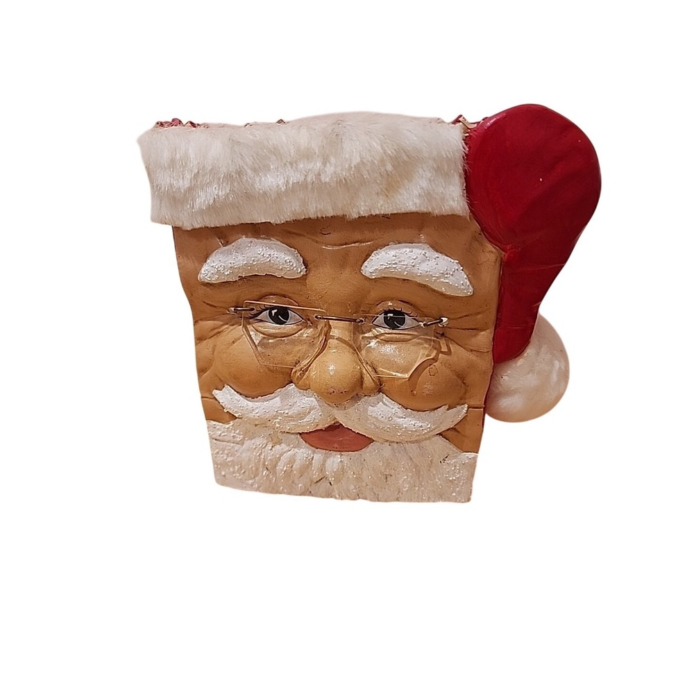 Santa Face‎ Christmas Candy Dish Decorative Holiday Table Centerpiece Decoration